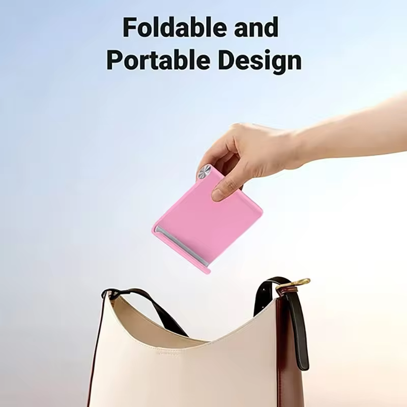 Adjustable Phone Stand for Desk, Foldable Portable Cell Phone Holder, Universal Desktop Mobile Phone Stand for iPhone & Samsung, view 7