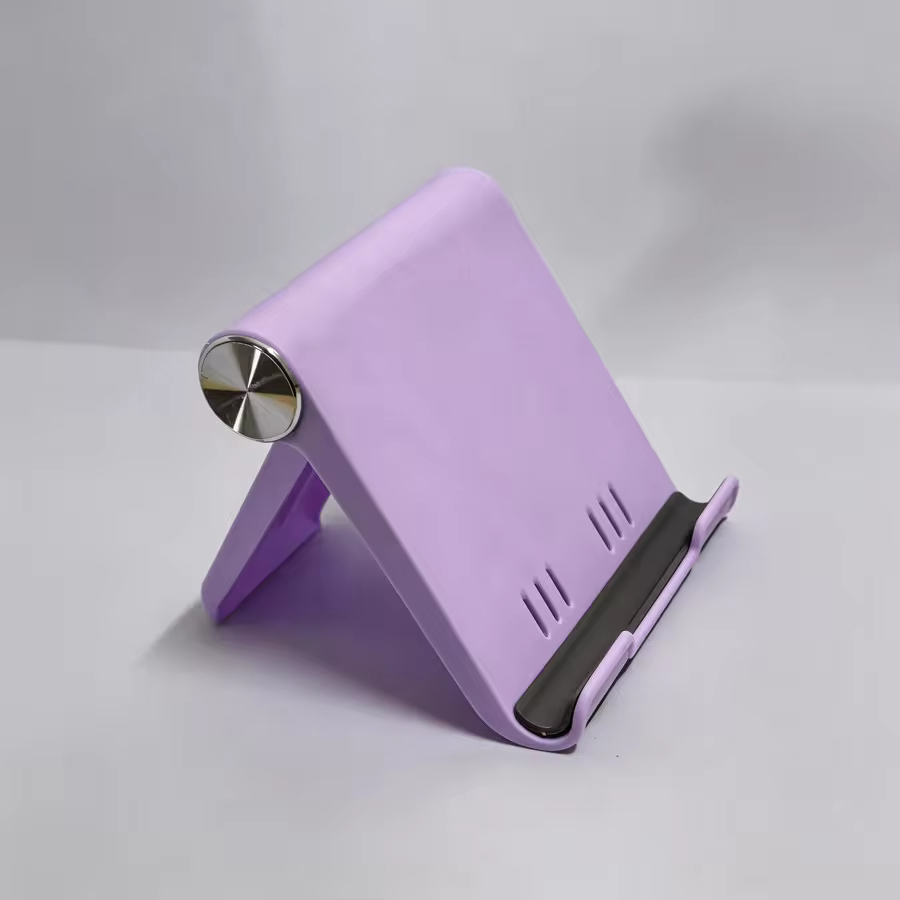 Adjustable Phone Stand for Desk, Foldable Portable Cell Phone Holder, Universal Desktop Mobile Phone Stand for iPhone & Samsung in Purple