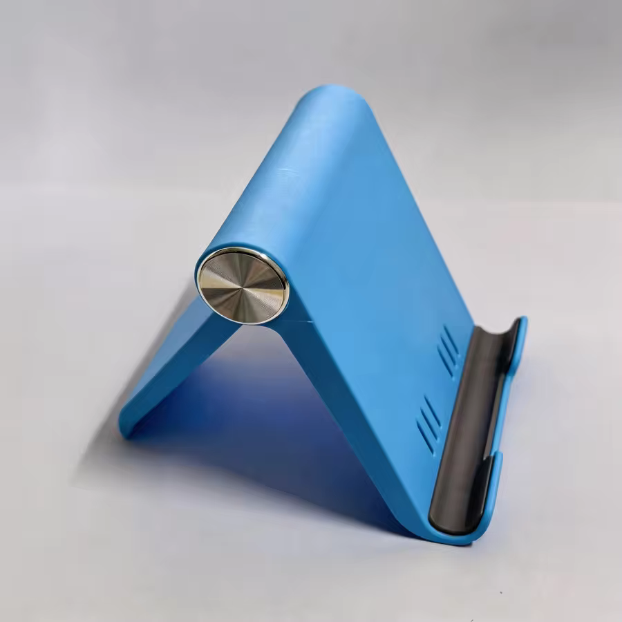 Adjustable Phone Stand for Desk, Foldable Portable Cell Phone Holder, Universal Desktop Mobile Phone Stand for iPhone & Samsung in Blue