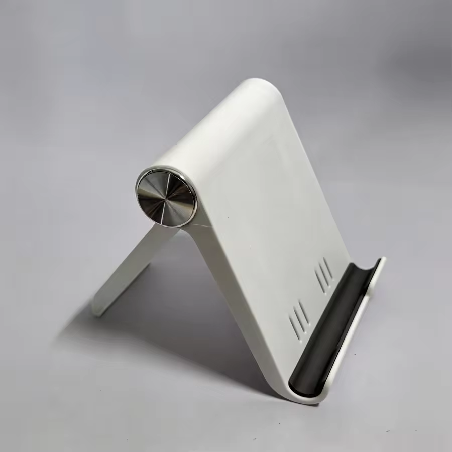 Adjustable Phone Stand for Desk, Foldable Portable Cell Phone Holder, Universal Desktop Mobile Phone Stand for iPhone & Samsung in White