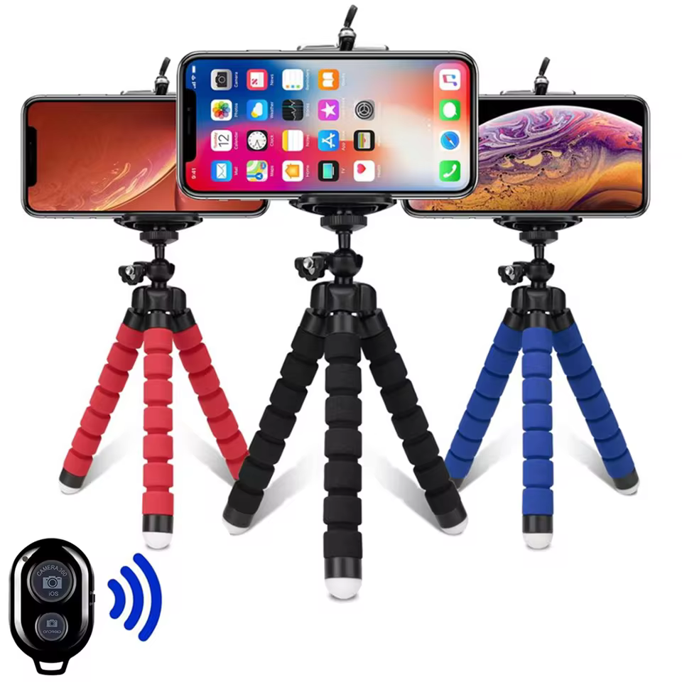 Adjustable Phone Tripod with Bluetooth Remote and Universal Phone Holder, view 8