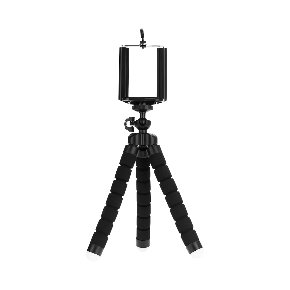 Adjustable Phone Tripod with Bluetooth Remote and Universal Phone Holder in Black Tripod