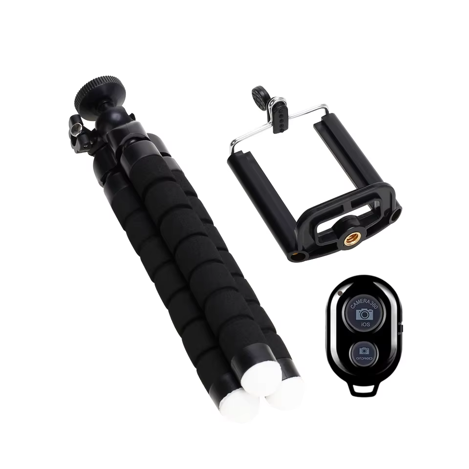 Adjustable Phone Tripod with Bluetooth Remote and Universal Phone Holder, view 15
