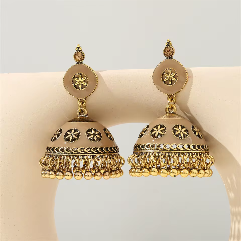 Bell Drip Classic Stud Earrings | Elegant Ear Jwellery For Everyday wear in Earrings, view 2