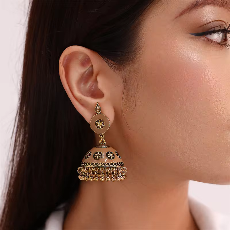 Bell Drip Classic Stud Earrings | Elegant Ear Jwellery For Everyday wear in Earrings, view 3