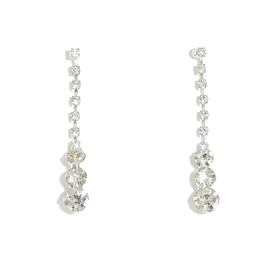 Buy Exquisite Sparkling Stud Earrings for Daily Wear and Special Occasions in SILVER, view 6
