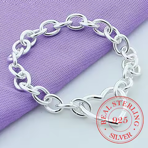 Charm Bracelets for Women - Classic Starter Charm Chain Bracelet with Secure Clasp