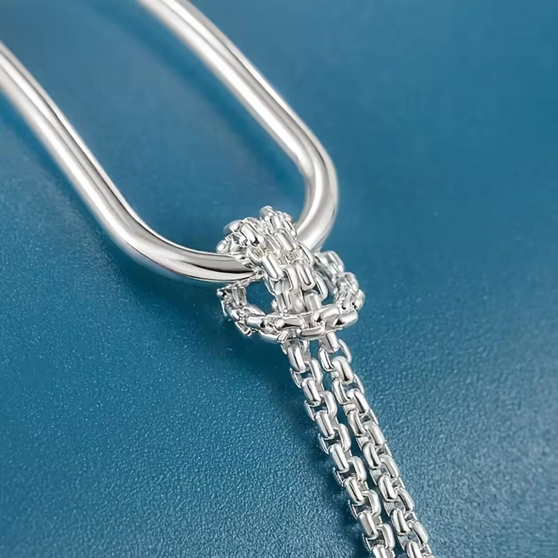 Charm Bracelets for Women - Silver Tone Chain Link Charm Bracelet for Charms in WHITE, view 4