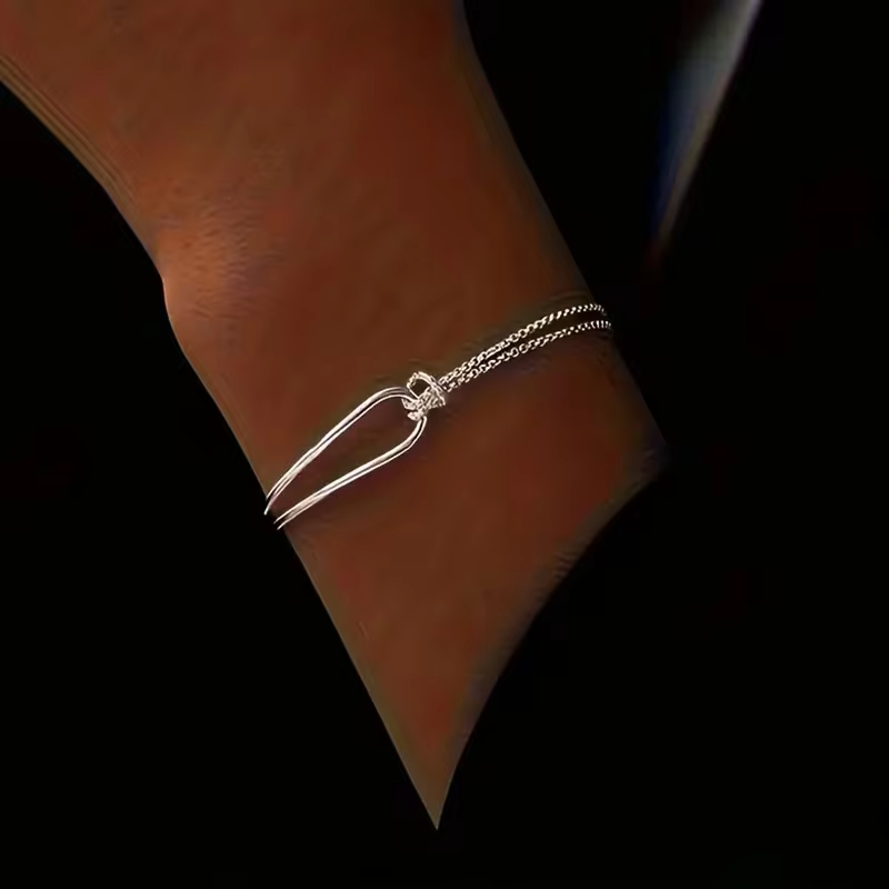 Charm Bracelets for Women - Silver Tone Chain Link Charm Bracelet for Charms in WHITE, view 8