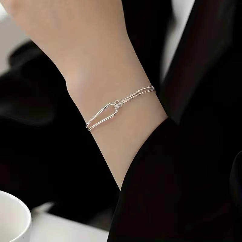 Charm Bracelets for Women - Silver Tone Chain Link Charm Bracelet for Charms in WHITE, view 6