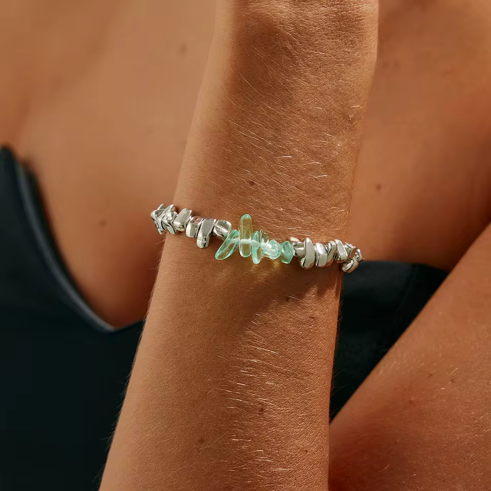 Charm Bracelets for Women with Adjustable link and Secure Clasp in B072-green, view 4