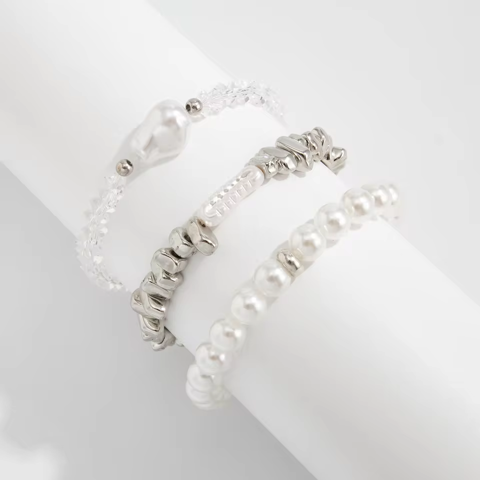 Charm Bracelets for Women with Adjustable link and Secure Clasp in B072-white, view 3
