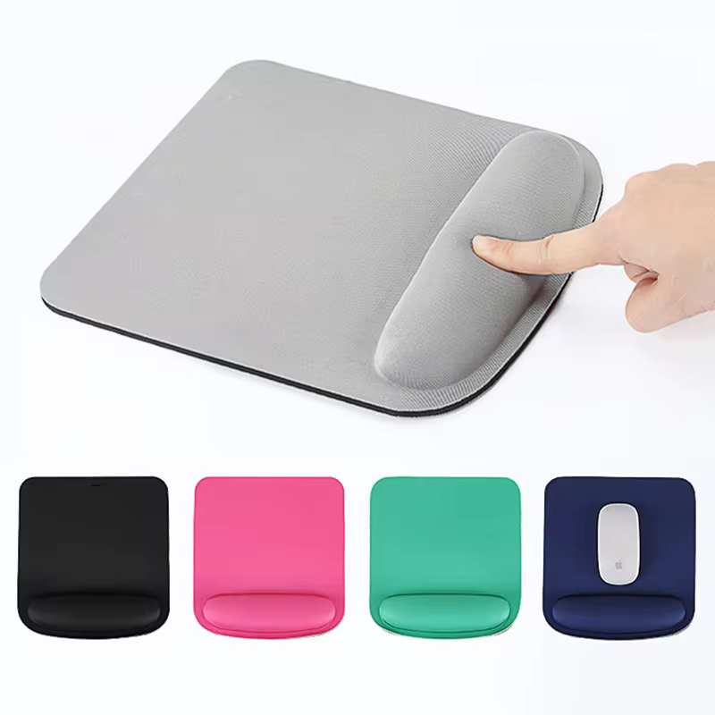 Classic Black Mouse Pad with Non-Slip Rubber Base for Home and Office Desk in Grey, view 3