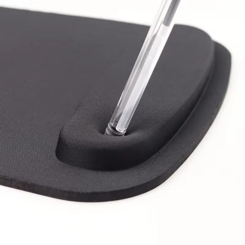 Classic Black Mouse Pad with Non-Slip Rubber Base for Home and Office Desk in Grey, view 2