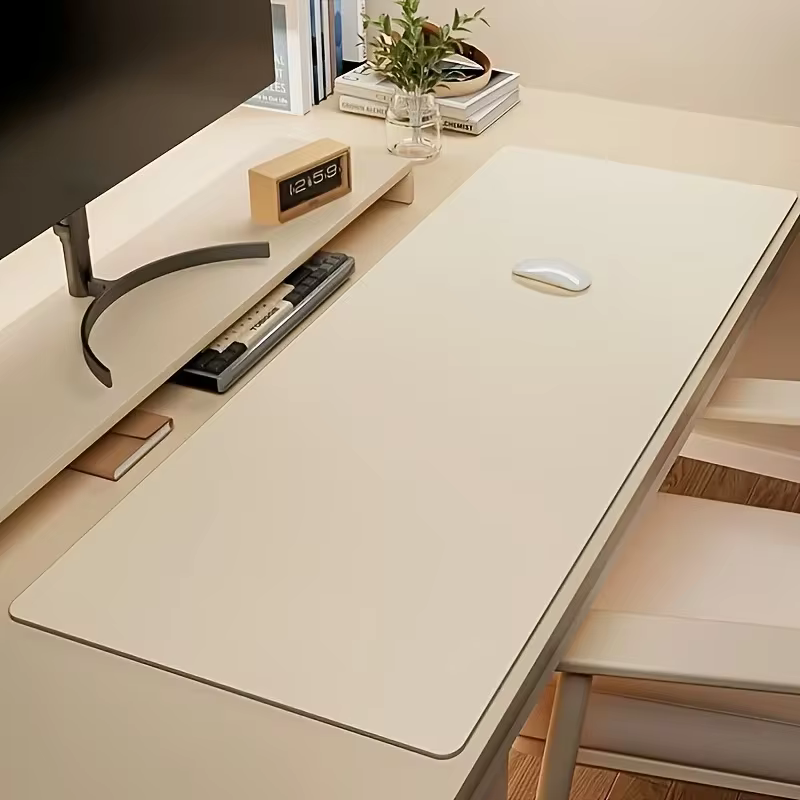 Classic Black Non-Slip Mouse Pad for Home and Office Desks in Beige