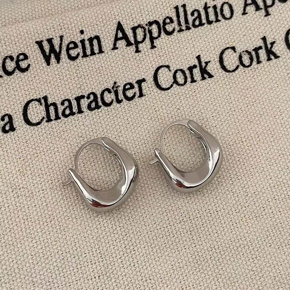Classic Gold Versatile Round Circle Ear Hoop Earrings - Polished Gold Ear Hoop Earrings for Everyday Style in Silver 01, view 2