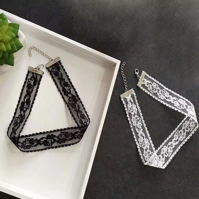 Classic Minimalist Lace Necklace for Women - Delicate Everyday Jewellery in 01, view 5