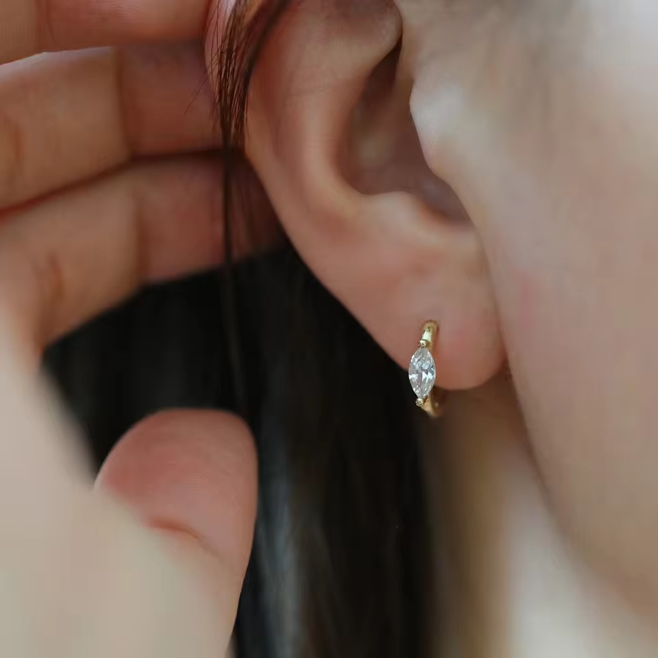 Classic Stud Earrings for Everyday Wear - Timeless Minimalist Ear Jewellery in Gold, view 2
