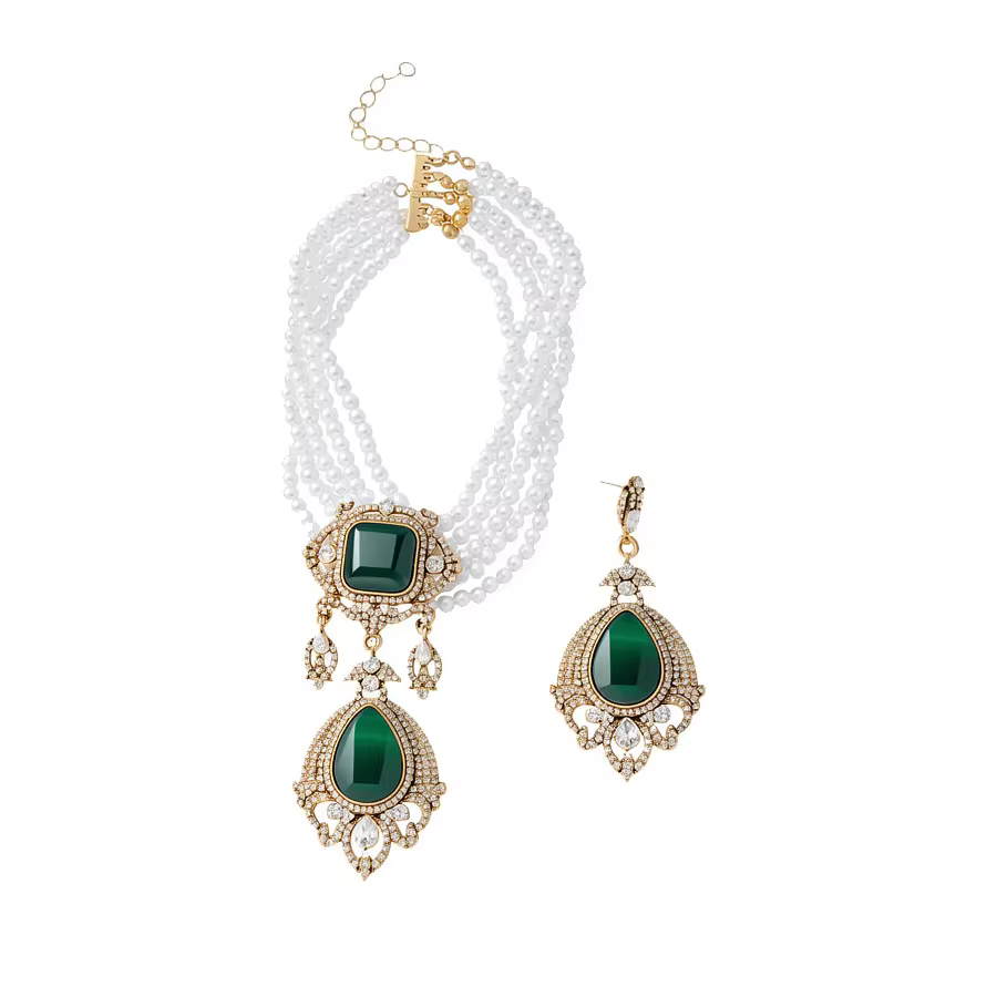 Classic Stud Earrings for Women - Daily Wear Accessories in necklace, view 2