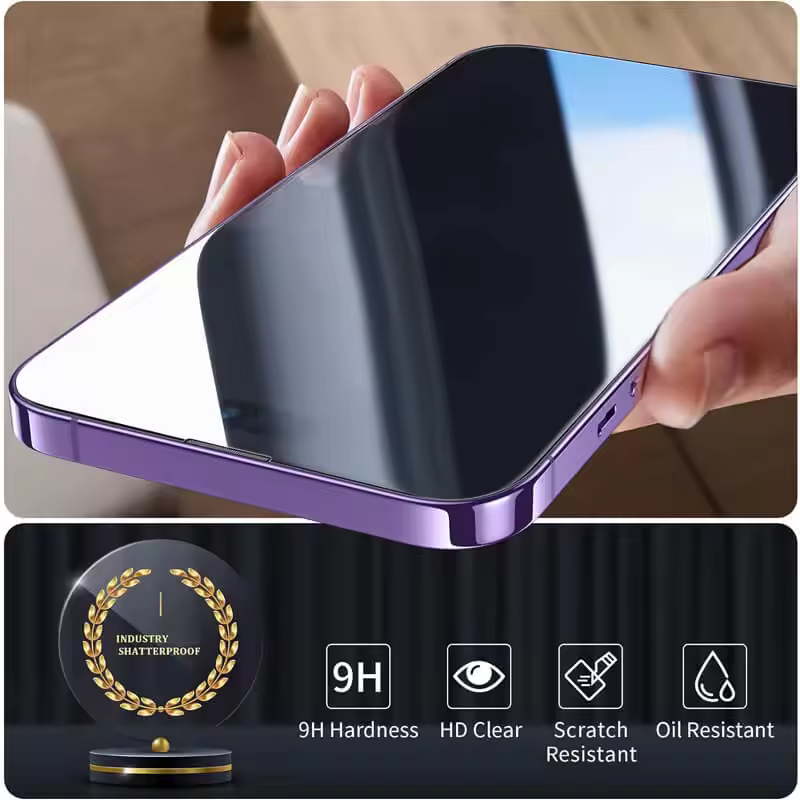 Clear iPhone Tempered Glass Screen Protector with Easy Align Frame, view 3