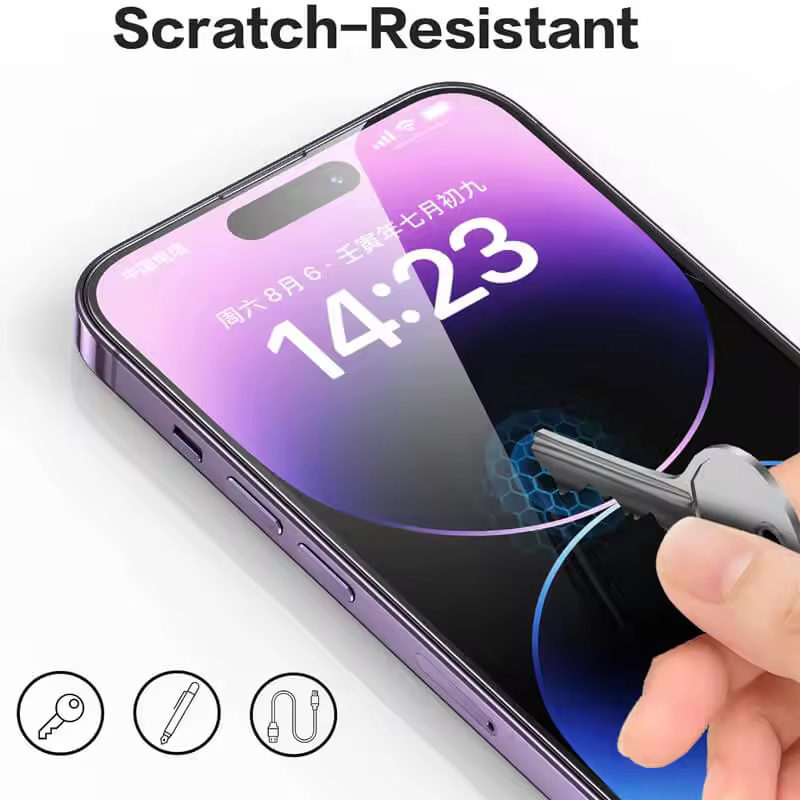 Clear iPhone Tempered Glass Screen Protector with Easy Align Frame, view 4