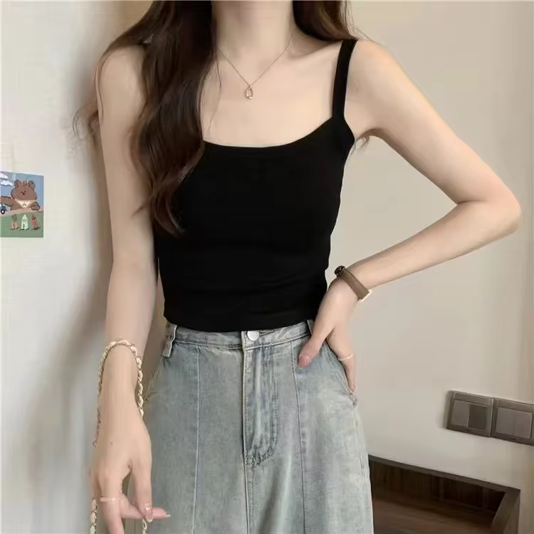 Crop Tops for Women - Fitted Everyday Short Sleeve Crewneck Top in black, view 4