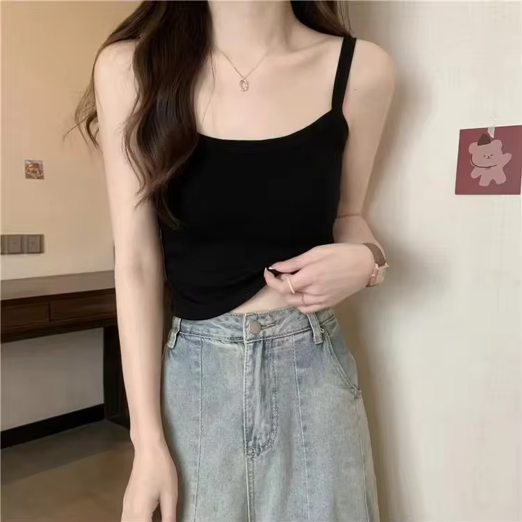 Crop Tops for Women - Fitted Everyday Short Sleeve Crewneck Top in black, view 5