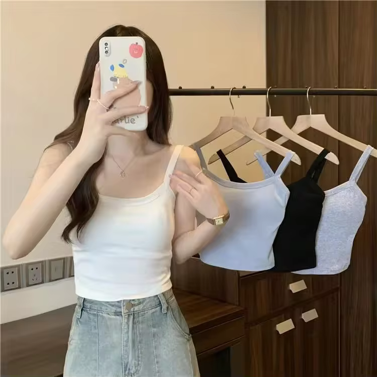 Crop Tops for Women - Fitted Everyday Short Sleeve Crewneck Top in white, view 3