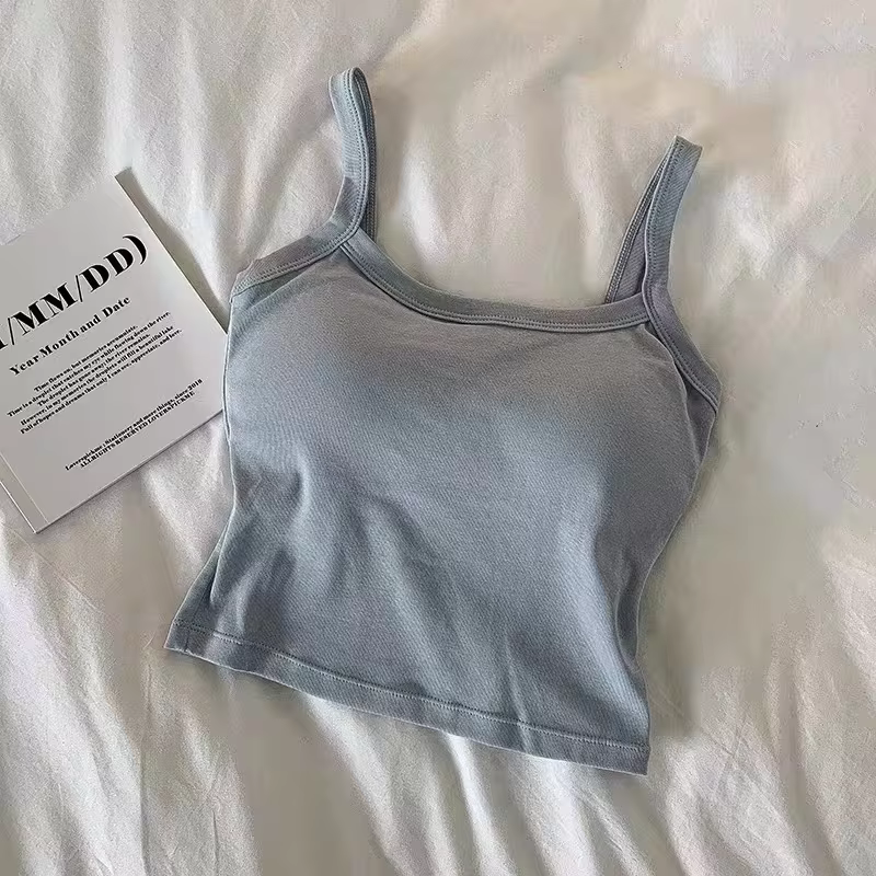 Crop Tops for Women - Fitted Everyday Short Sleeve Crewneck Top in blue, view 2