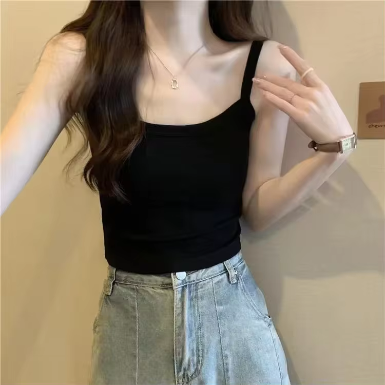 Crop Tops for Women - Fitted Everyday Short Sleeve Crewneck Top in black, view 3