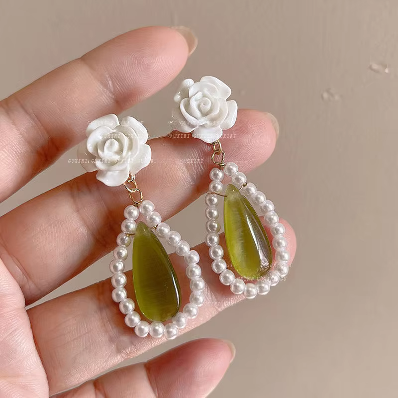Ear Clips Flower Peach Heart Shaped Earrings , Comfortable and Secure Daily Wear in 13 clip on earrings, view 2