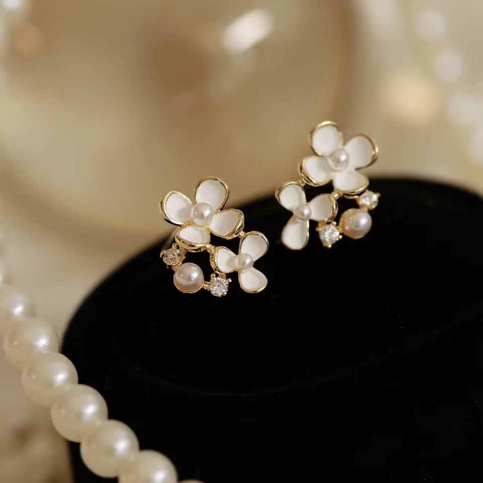 Ear Clips Flower Peach Heart Shaped Earrings , Comfortable and Secure Daily Wear in 09 clip on earrings, view 3