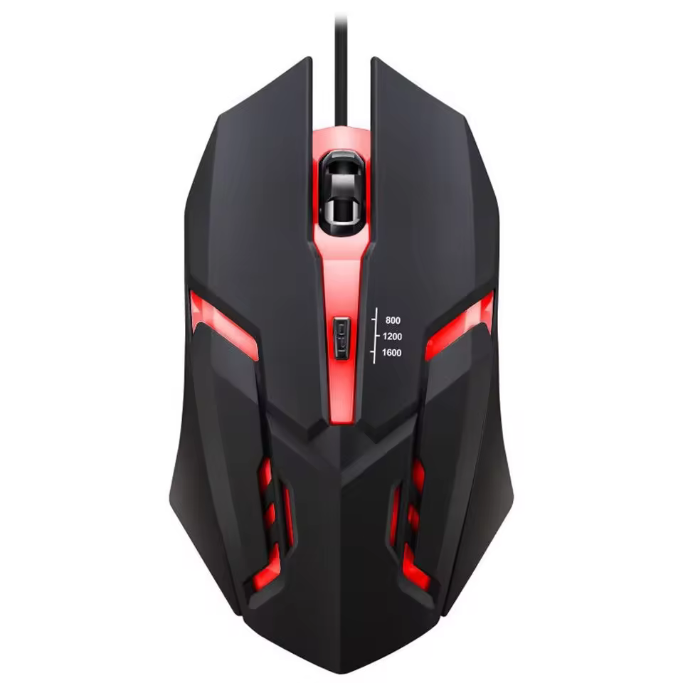 Ergonomic Wired Gaming Mouse with Adjustable DPI and Optical Sensor in black, view 7