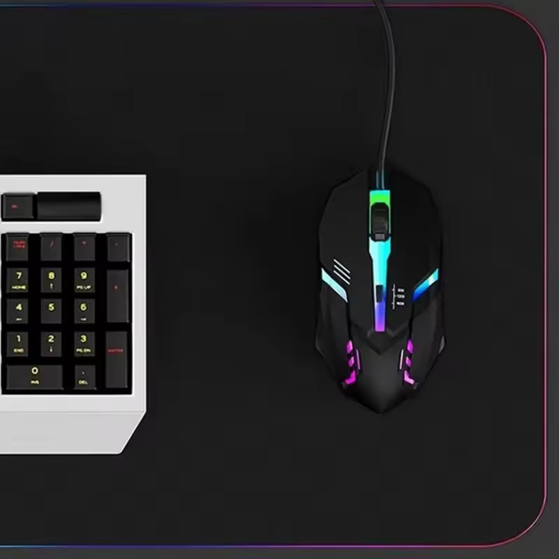 Ergonomic Wired Gaming Mouse with Adjustable DPI and Optical Sensor in black, view 5
