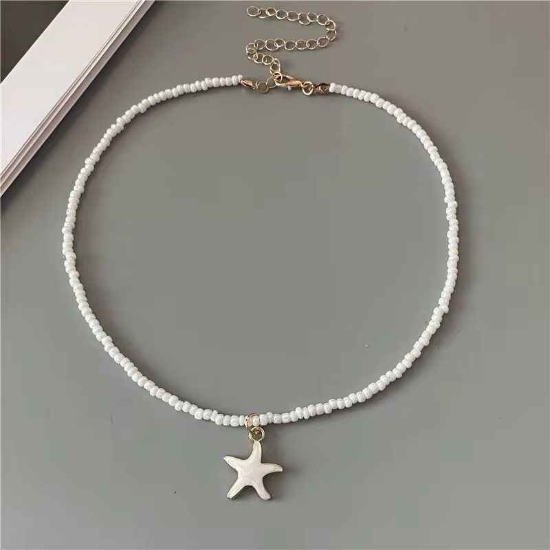 Freshwater Cultured Pearl Necklace in Sterling Silver - Classic Star Pendant Design in A, view 3