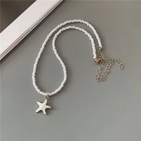 Freshwater Cultured Pearl Necklace in Sterling Silver - Classic Star Pendant Design A