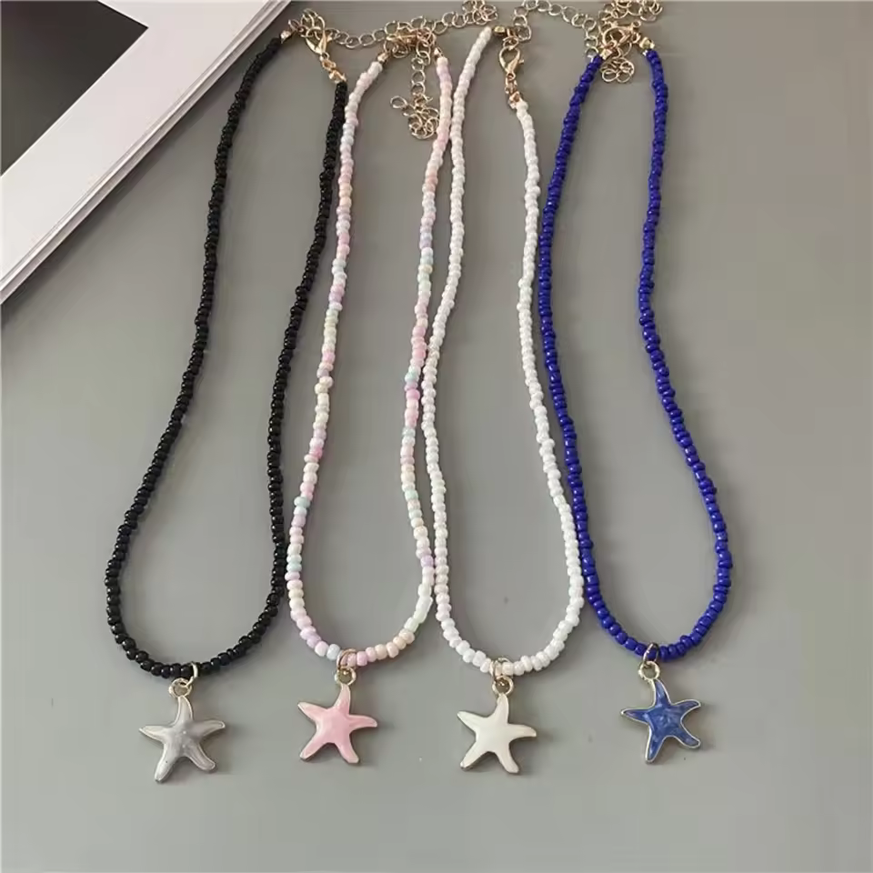 Freshwater Cultured Pearl Necklace in Sterling Silver - Classic Star Pendant Design in A, view 4