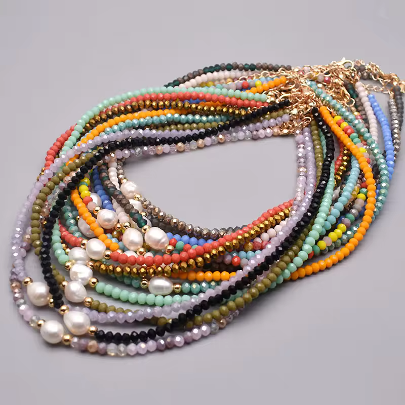 Freshwater Pearl Necklace - Classic Hand-Knotted Single Strand with Sterling Silver/Golden Clasp in 17
