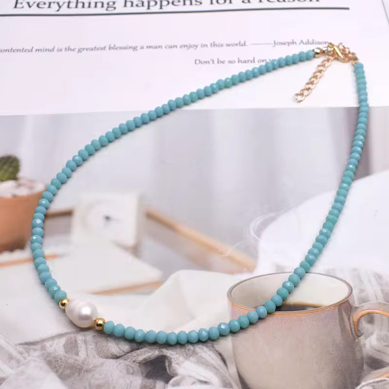 Freshwater Pearl Necklace - Classic Hand-Knotted Single Strand with Sterling Silver/Golden Clasp in 17, view 2