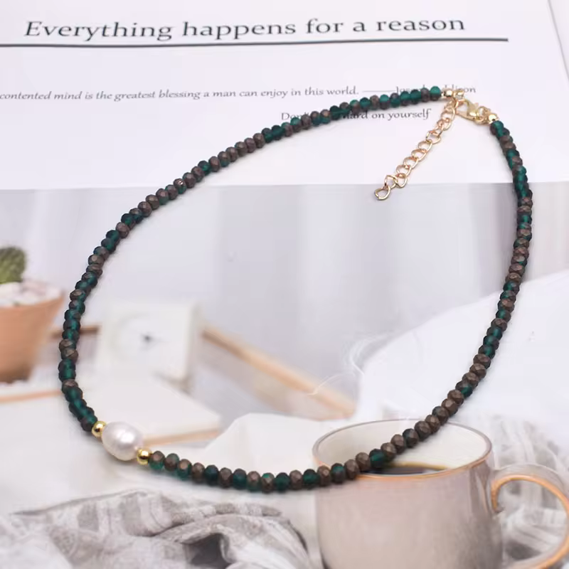 Freshwater Pearl Necklace - Classic Hand-Knotted Single Strand with Sterling Silver/Golden Clasp in 4