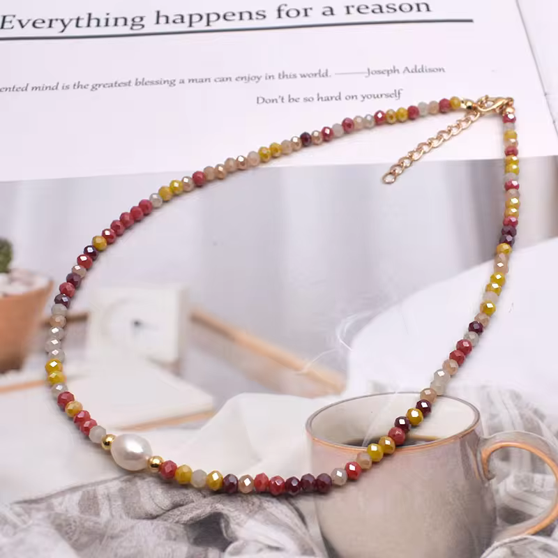Freshwater Pearl Necklace - Classic Hand-Knotted Single Strand with Sterling Silver/Golden Clasp in 15, view 3
