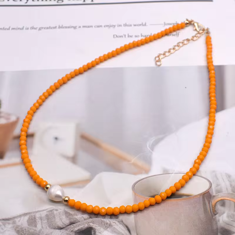 Freshwater Pearl Necklace - Classic Hand-Knotted Single Strand with Sterling Silver/Golden Clasp in 18, view 2