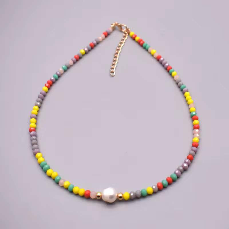 Freshwater Pearl Necklace - Classic Hand-Knotted Single Strand with Sterling Silver/Golden Clasp in 15, view 2