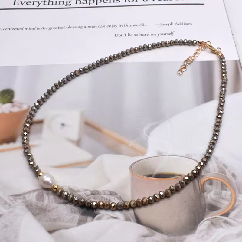 Freshwater Pearl Necklace - Classic Hand-Knotted Single Strand with Sterling Silver/Golden Clasp in 6
