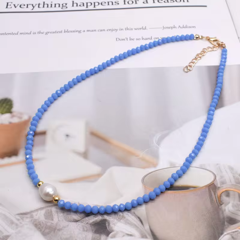 Freshwater Pearl Necklace - Classic Hand-Knotted Single Strand with Sterling Silver/Golden Clasp in 13