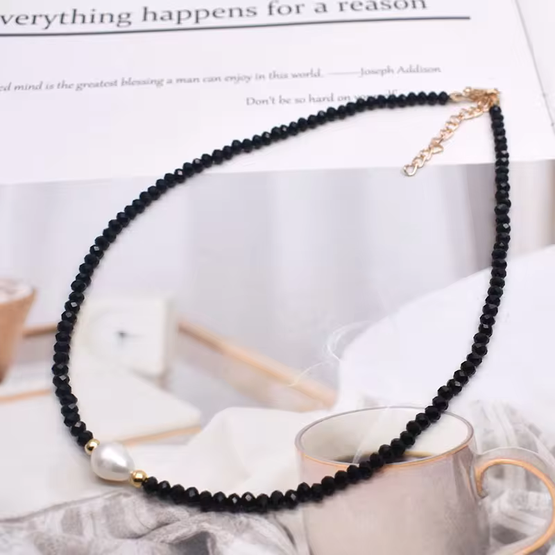 Freshwater Pearl Necklace - Classic Hand-Knotted Single Strand with Sterling Silver/Golden Clasp in 14