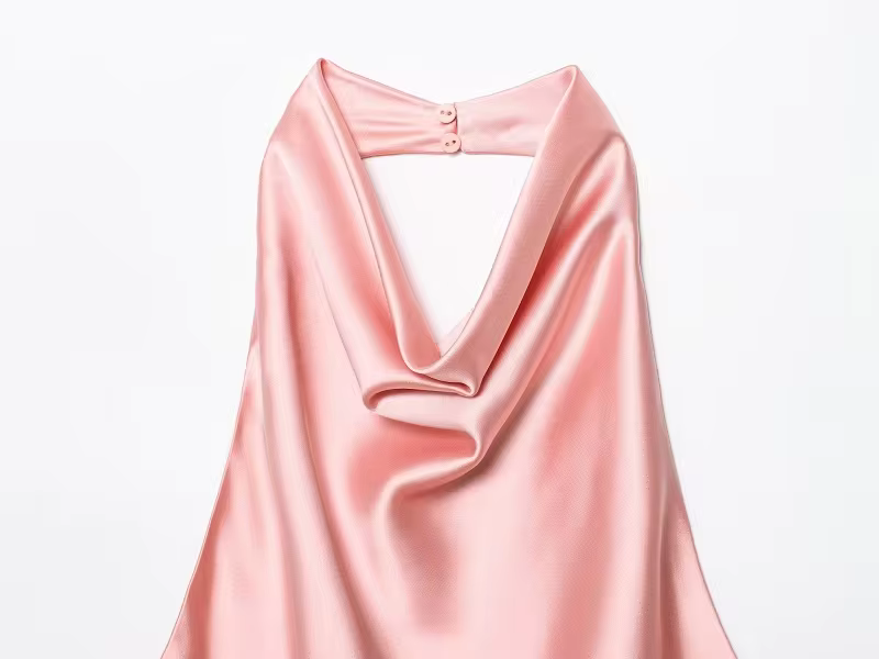 Halter Tops for Women - Sleeveless Casual Summer Necktie Top in Pink, view 2