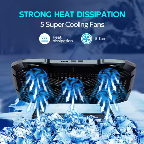 High-Performance RGB Gaming Laptop Cooling Pad with Dual Silent Fans