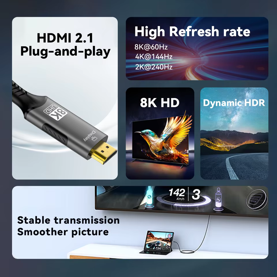 High-Speed HDMI Cable with Gold-Plated Connectors for 4K Ultra HD Video, view 3