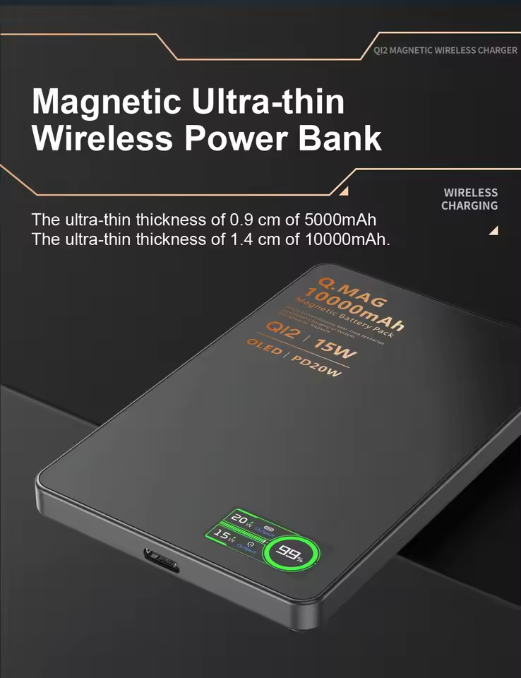 Magnetic Power Bank - Portable Wireless Charger with Strong Snap-On Grip, view 21